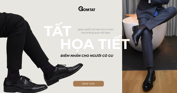 tất đi giày tây có họa tiết