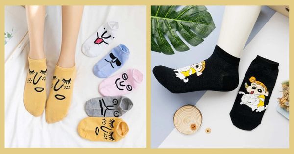 Tất nữ cổ ngắn họa tiết hoạt hình