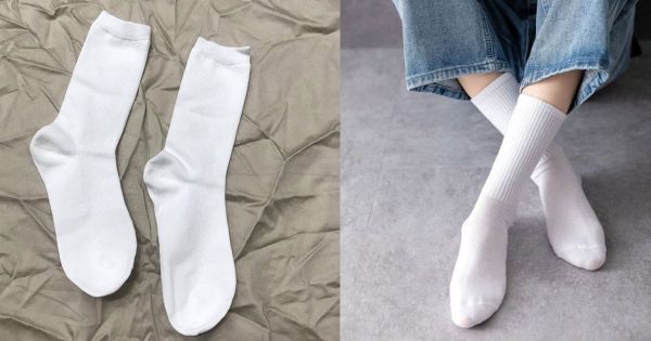 Tất cao cổ mẫu trắng đơn giản