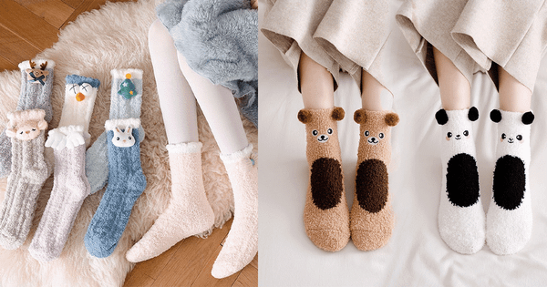 Vớ lông cừu họa tiết ngộ nghĩnh