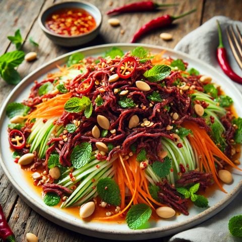 Cuối tuần cùng món GỎI BÒ XÉ TẨM GIA VỊ CHUA CAY