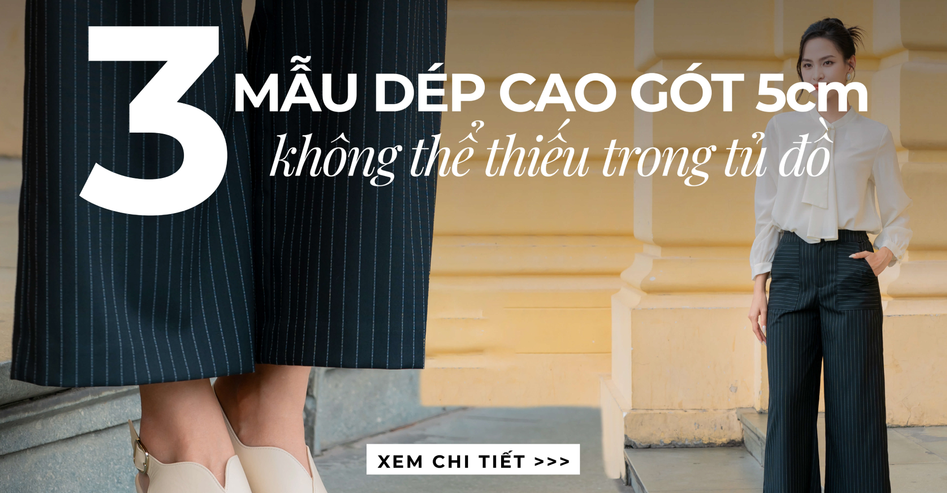 Bộ 3 dép cao gót 5cm mà chị em không thể thiếu trong tủ đồ