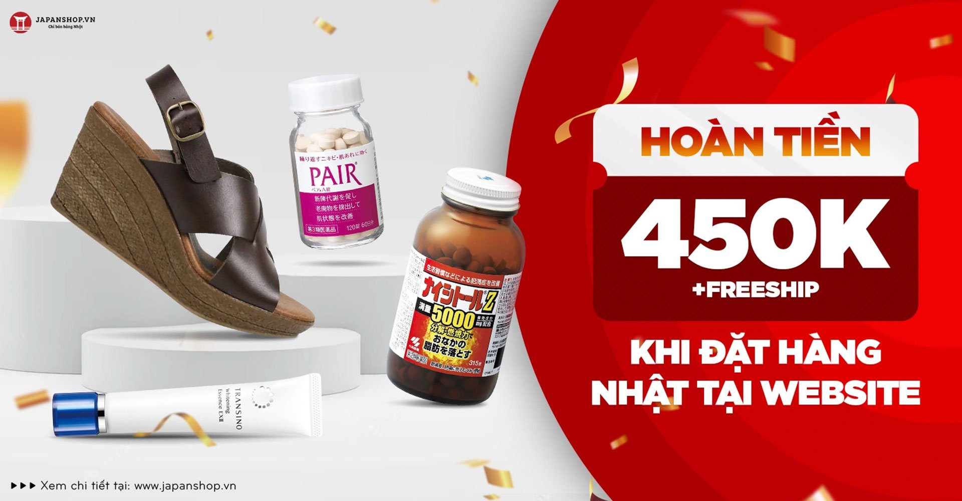 Giảm 450k, miễn ship khi đặt đồ nhật tại website