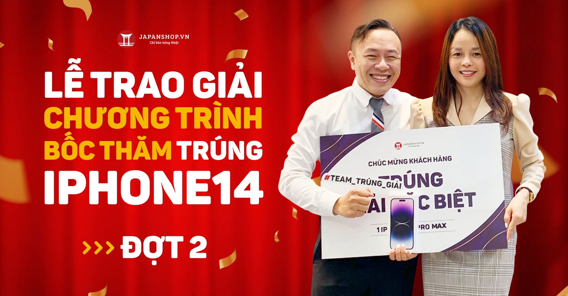 Lễ trao giải chương trình bốc thăm trúng iphone 14 promax đợt 2 (đợt cuối) tại japanshop.vn