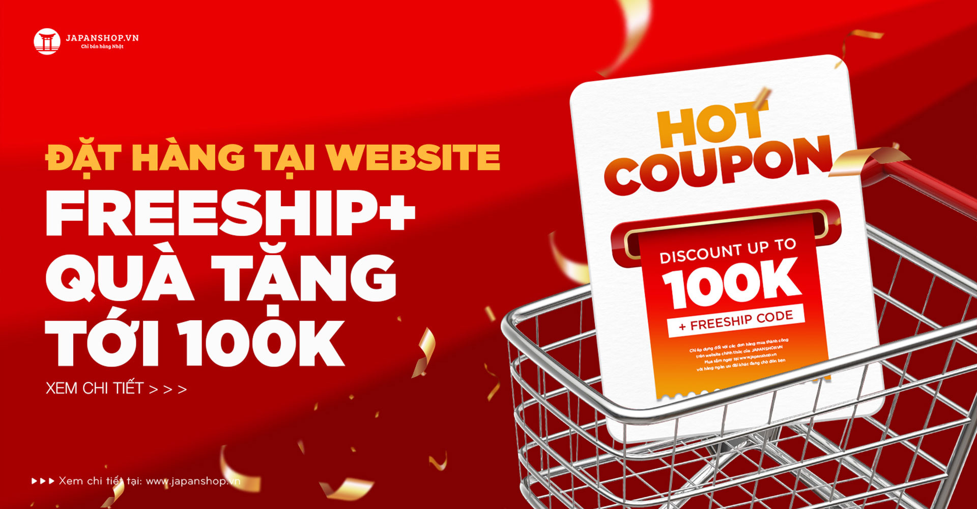 Tiết kiệm 100.000 vnđ và freeship khi đặt hàng tại website