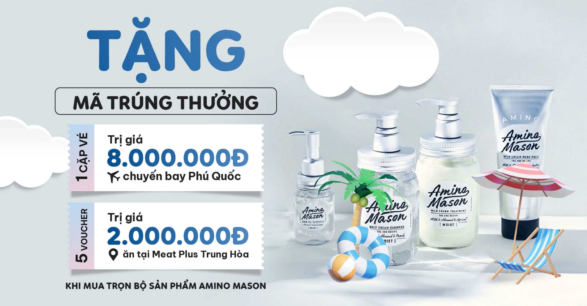 Rinh ngay quà khủng cùng gội, xả amino mason