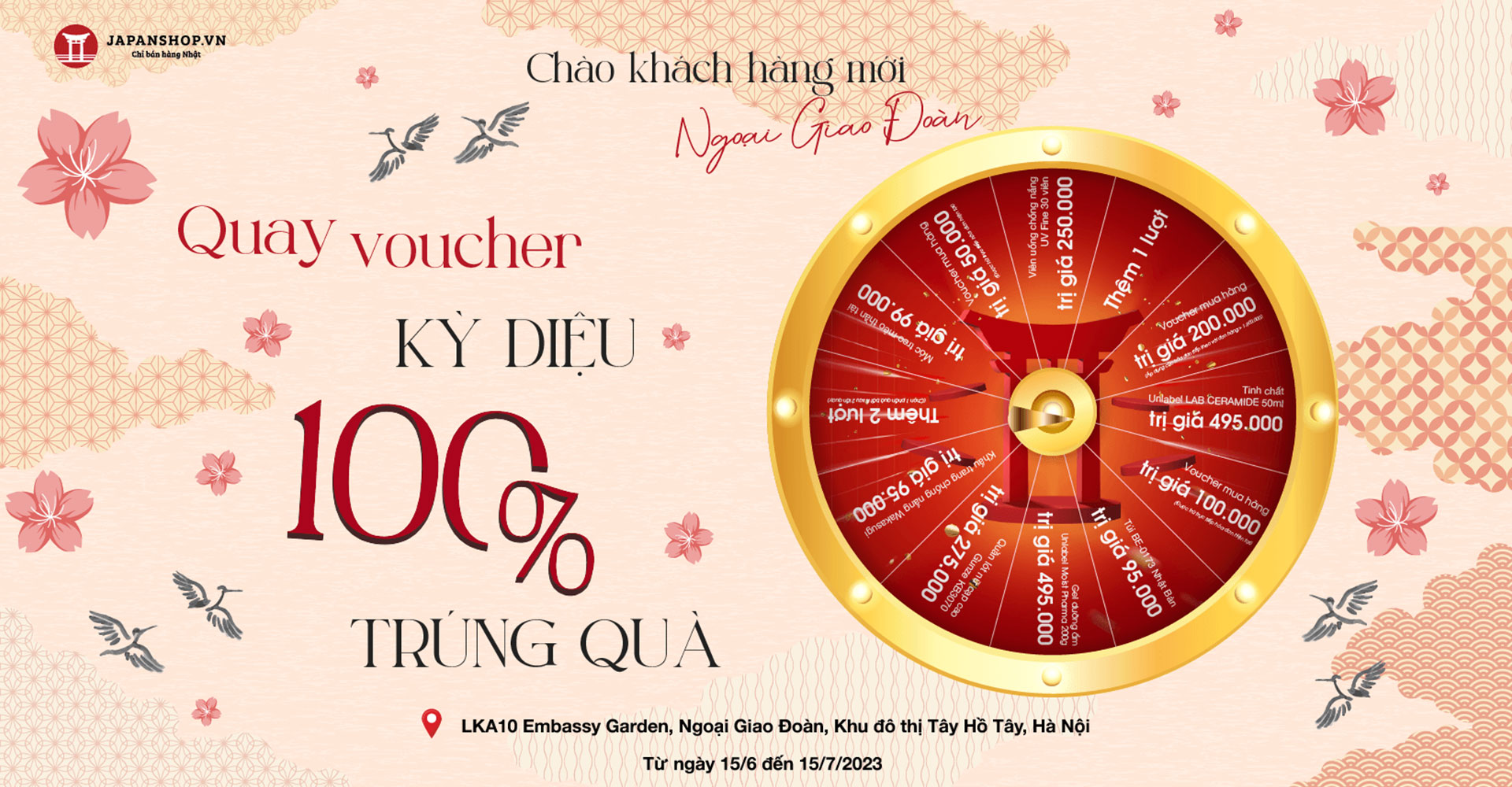 Vòng quay may mắn - trúng voucher cực khủng