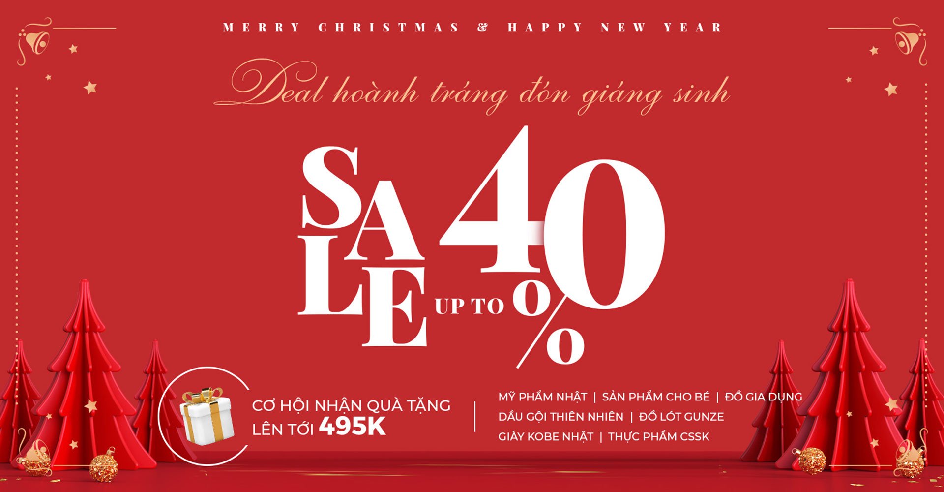 Deal hoành tráng, đón giáng sinh - sale up 40%