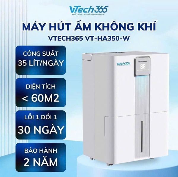 Máy hút ẩm VTech365 VT-HA350-W