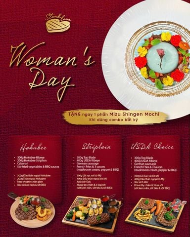 🎉 CELEBRATE HER DAY – VISIT STEAK LOVE & GET A SPECIAL GIFT! 🎉