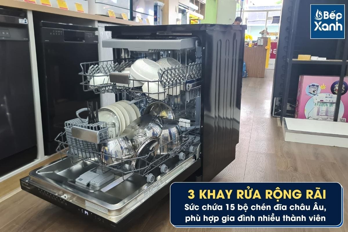 Máy rửa chén Hafele 533.23.310 có sức chứa 15 bộ đồ ăn