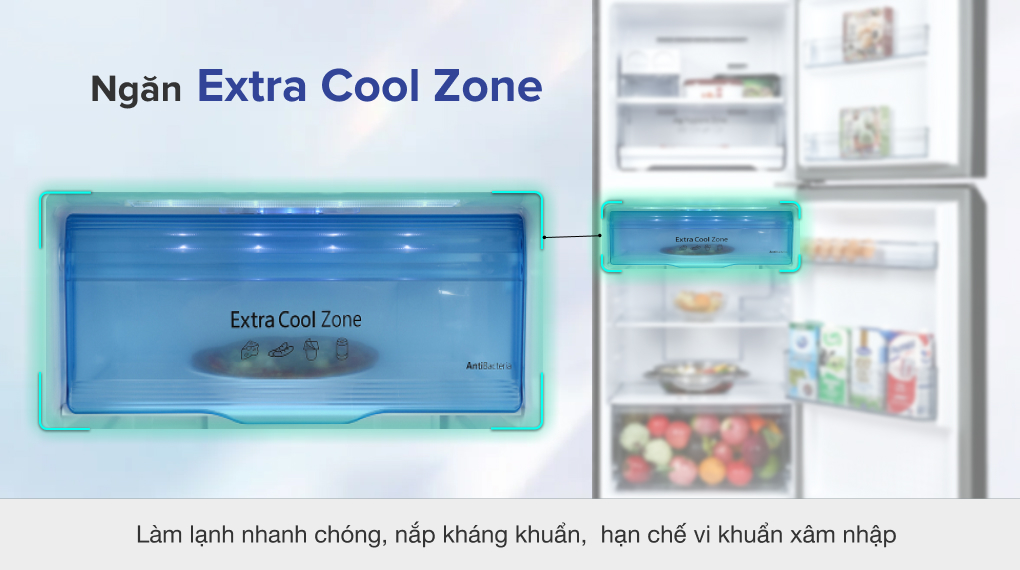 Tủ lạnh Panasonic Inverter 268 lít NR-TV301VGMV - Ngăn Extra Cool Zone Tủ lạnh Panasonic Inverter 268 lít NR-TV301VGMV - Ngăn Extra Cool Zone