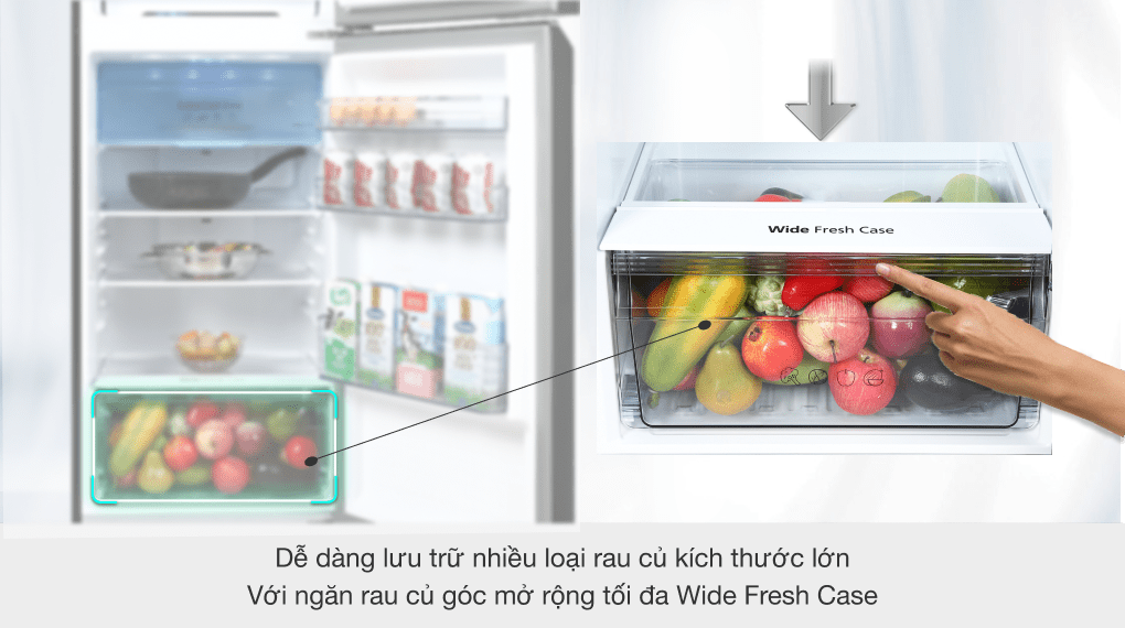 Tủ lạnh Panasonic Inverter 306 lít NR-TV341VGMV - Ngăn Wide Fresh Case Tủ lạnh Panasonic Inverter 306 lít NR-TV341VGMV - Ngăn Wide Fresh Case