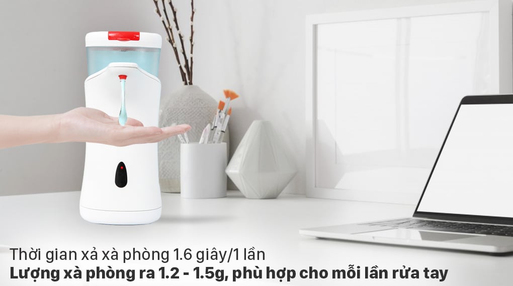 Máy rửa tay tự động thông minh DEERMA XS100 - Thòi gian xả xà phòng Máy rửa tay tự động thông minh DEERMA XS100 - Thòi gian xả xà phòng