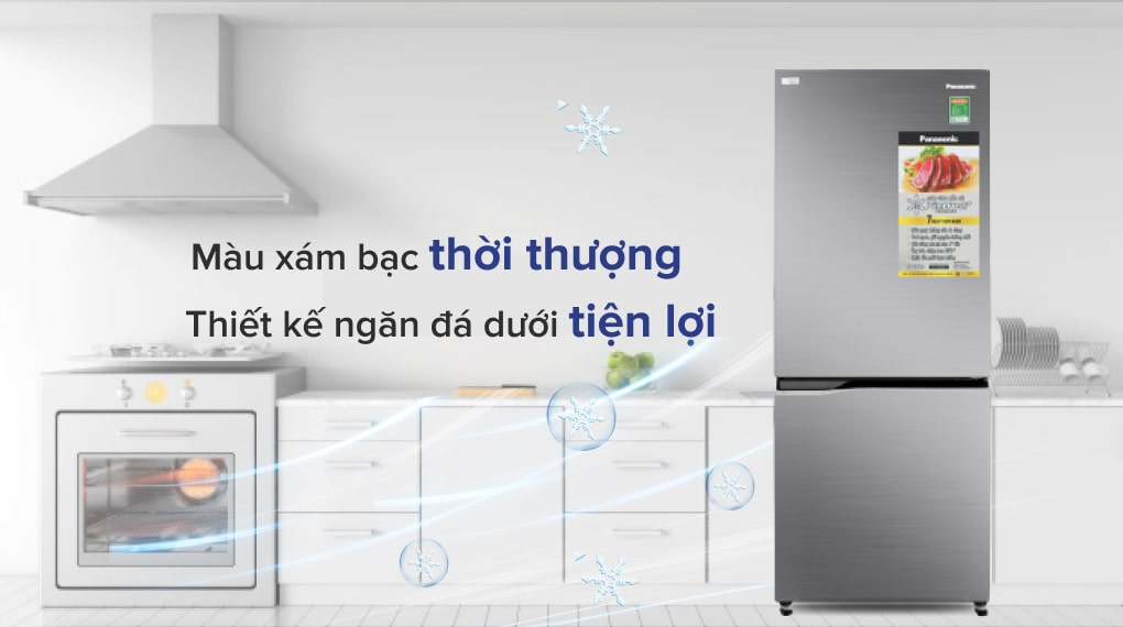 Tủ lạnh Panasonic Inverter 255 lít NR-BV280QSVN - Thiết kế ngăn đá dưới hiện đại Tủ lạnh Panasonic Inverter 255 lít NR-BV280QSVN - Thiết kế ngăn đá dưới hiện đại
