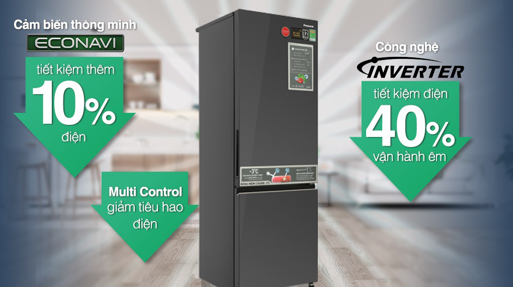 Tủ lạnh Panasonic Inverter 325 lít NR-BC361VGMV - Công nghệ tiết kiệm điện Tủ lạnh Panasonic Inverter 325 lít NR-BC361VGMV - Công nghệ tiết kiệm điện