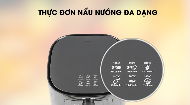 Nấu ăn đa dạng - Nồi chiên không dầu Philips HD920090 2.4 lít Nấu ăn đa dạng - Nồi chiên không dầu Philips HD920090 2.4 lít