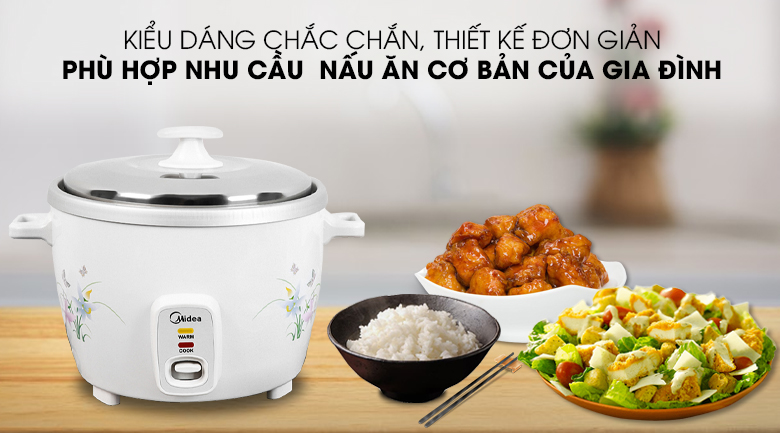 Thiết kế - Nồi cơm điện Midea 1.8 lít MR-GM18SA Thiết kế - Nồi cơm điện Midea 1.8 lít MR-GM18SA