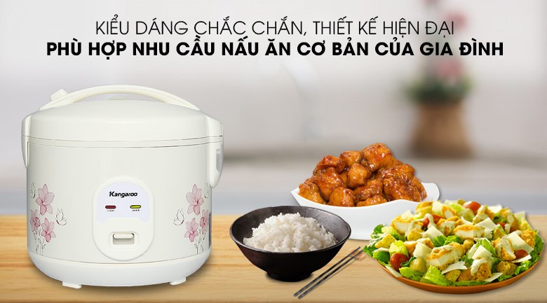 Thiết kế trang nhã Nồi cơm điện nắp gài Kangaroo 1.2 lít KG12RC1
