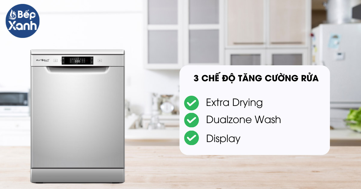 Máy rửa chén bát Eurosun SMS56EU05E 3 chức năng rửa tăng cường