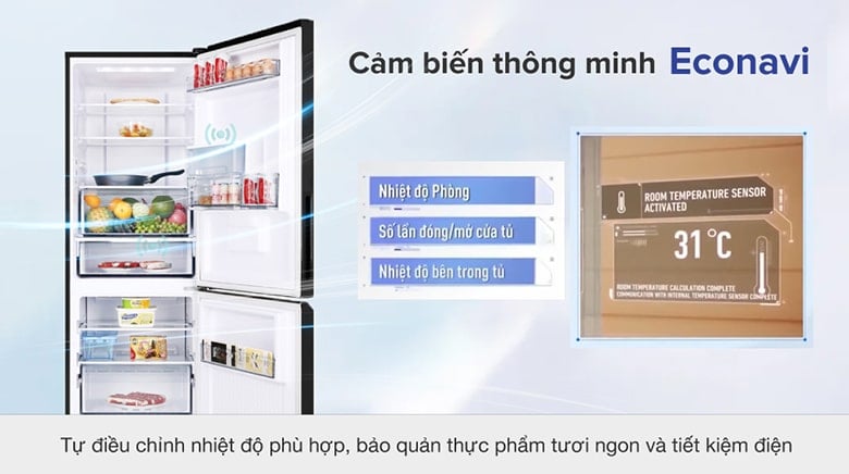 Tủ lạnh Panasonic Inverter 290 lít NR-BV320WKVN - Cảm biến Econavi Tủ lạnh Panasonic Inverter 290 lít NR-BV320WKVN - Cảm biến Econavi
