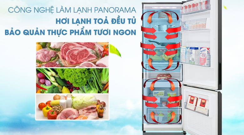 Mang hơi lạnh tỏa đều tủ với công nghệ làm lạnh Panorama - Tủ lạnh Panasonic Inverter 322 lít NR-BC360QKVN Mang hơi lạnh tỏa đều tủ với công nghệ làm lạnh Panorama - Tủ lạnh Panasonic Inverter 322 lít NR-BC360QKVN