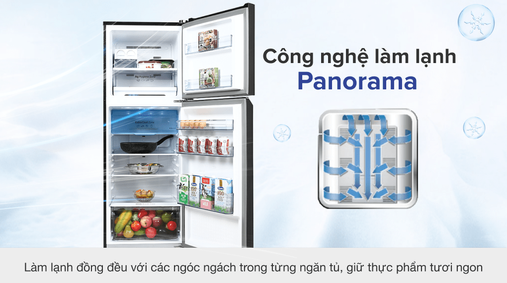 Tủ lạnh Panasonic Inverter 306 lít NR-TV341VGMV - Công nghệ làm lạnh Panorama Tủ lạnh Panasonic Inverter 306 lít NR-TV341VGMV - Công nghệ làm lạnh Panorama