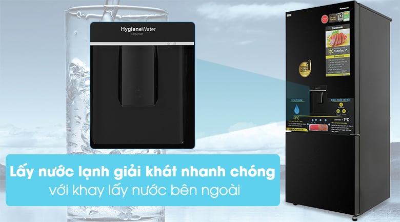 Tủ lạnh Panasonic Inverter 377 lít NR-BX421GPKV - khay lấy nước ngoài Tủ lạnh Panasonic Inverter 377 lít NR-BX421GPKV - khay lấy nước ngoài
