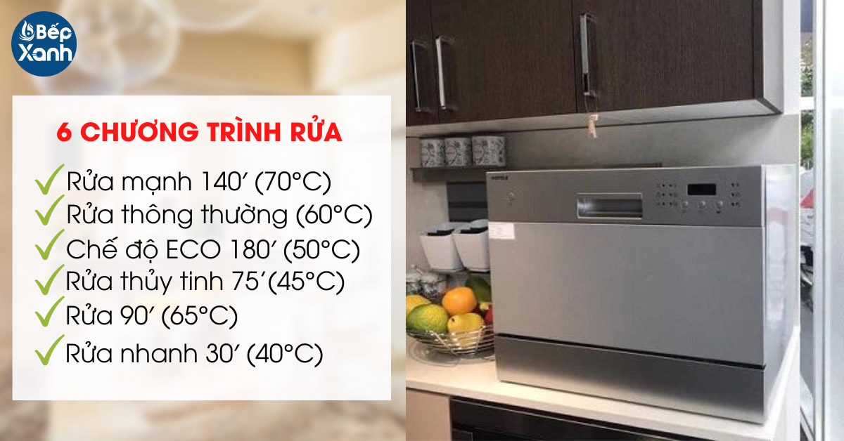 Trang bị 6 chương trình rửa