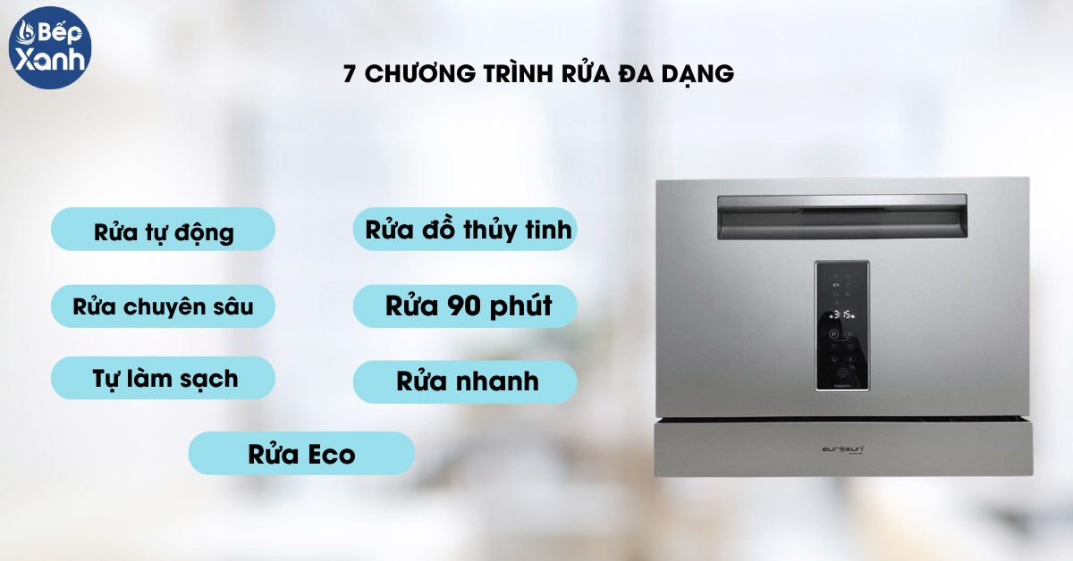 Máy rửa chén Eurosun SKS55E07EU 7 chương trình rửa đa dạng