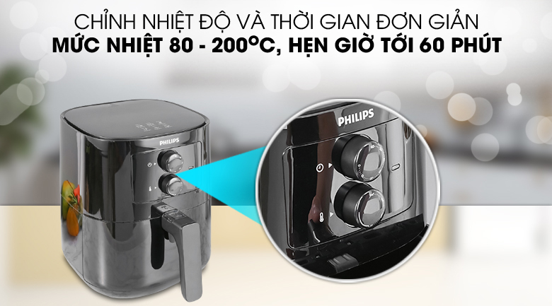 Dễ dùng - Nồi chiên không dầu Philips HD920090 2.4 lít Dễ dùng - Nồi chiên không dầu Philips HD920090 2.4 lít