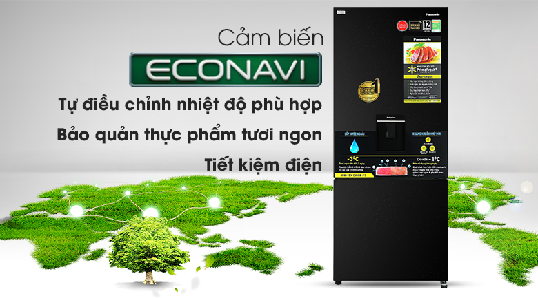 Tủ lạnh Panasonic Inverter 377 lít NR-BX421GPKV - econavi Tủ lạnh Panasonic Inverter 377 lít NR-BX421GPKV - econavi