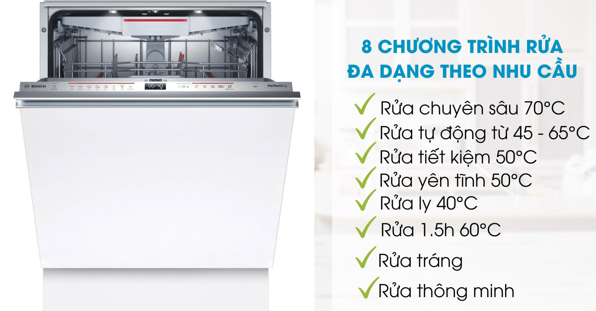 8 chương trình rửa đa dạng 8 chương trình rửa đa dạng