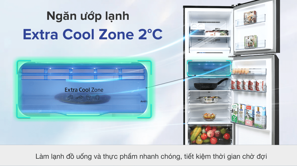 Tủ lạnh Panasonic Inverter 306 lít NR-TV341VGMV - Ngăn ướp lạnh Extra Cool Zone 2 °C Tủ lạnh Panasonic Inverter 306 lít NR-TV341VGMV - Ngăn ướp lạnh Extra Cool Zone 2 °C