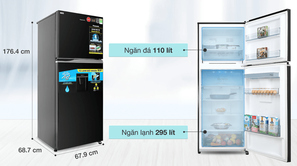 Tủ lạnh Panasonic Inverter 405 lít NR-TX461GPKV - Dung tích 405 lít Tủ lạnh Panasonic Inverter 405 lít NR-TX461GPKV - Dung tích 405 lít