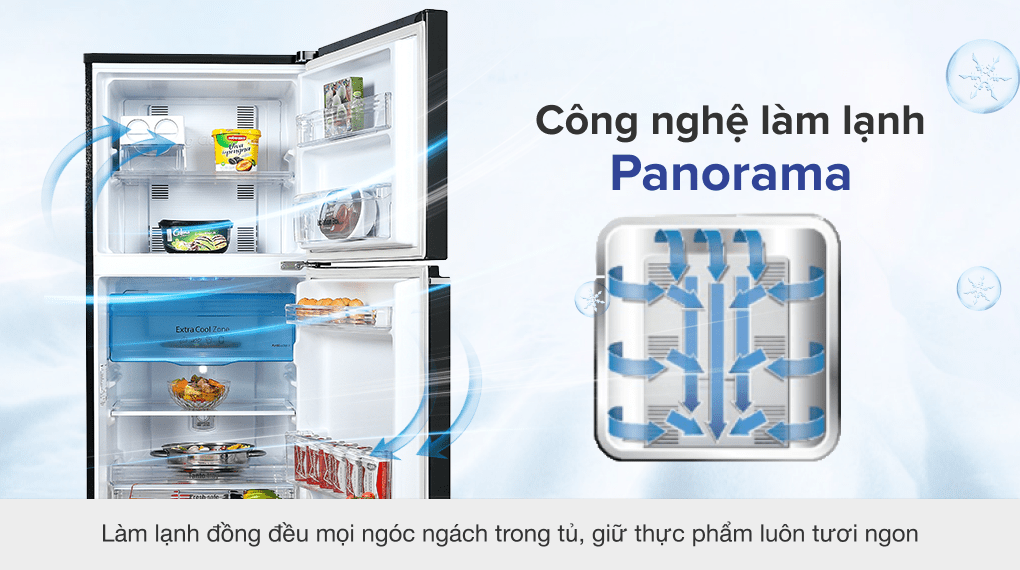 Tủ lạnh Panasonic Inverter 234 lít NR-TV261BPKV - Công nghệ làm lạnh vòng cung Panorama Tủ lạnh Panasonic Inverter 234 lít NR-TV261BPKV - Công nghệ làm lạnh vòng cung Panorama