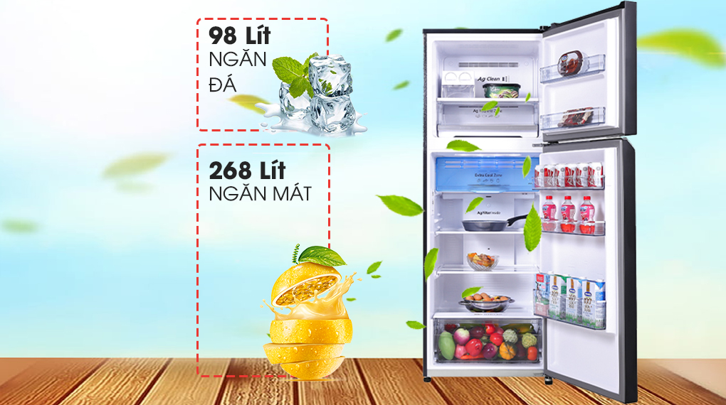 Tủ lạnh Panasonic Inverter 366 lít NR-TL381VGMV - Dung tích 366 lít Tủ lạnh Panasonic Inverter 366 lít NR-TL381VGMV - Dung tích 366 lít