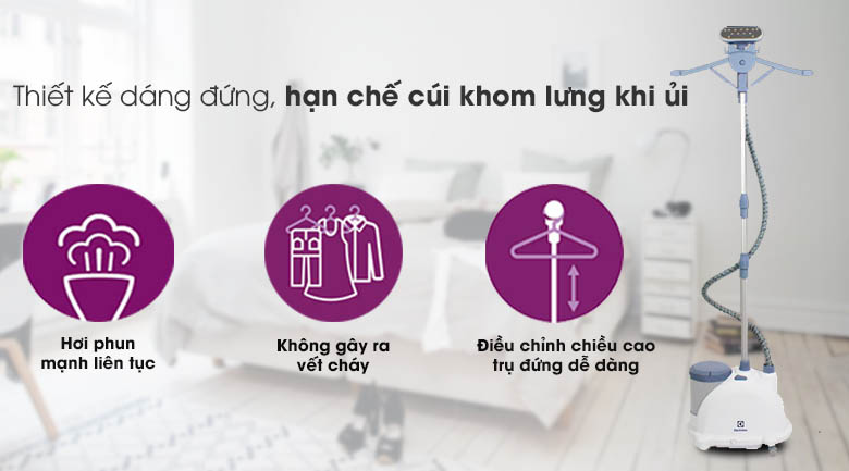 Thiết kế của Bàn ủi hơi nước Electrolux E5GS1-55DB Thiết kế của Bàn ủi hơi nước Electrolux E5GS1-55DB