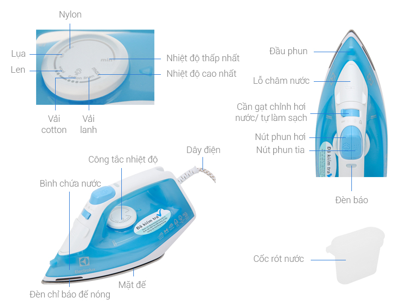 Thông số kỹ thuật Bàn ủi hơi nước Electrolux ESI4017