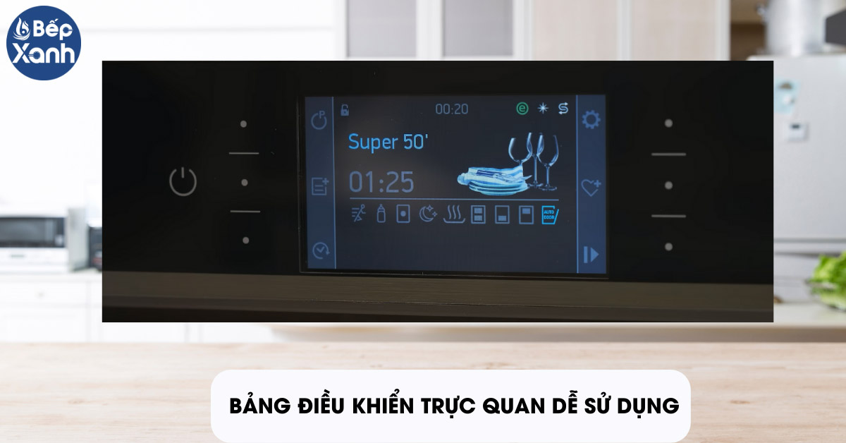 Máy rửa chén Malloca MDW14-BS10TFT bảng điều khiển cảm ứng kết hợp màn hình LED