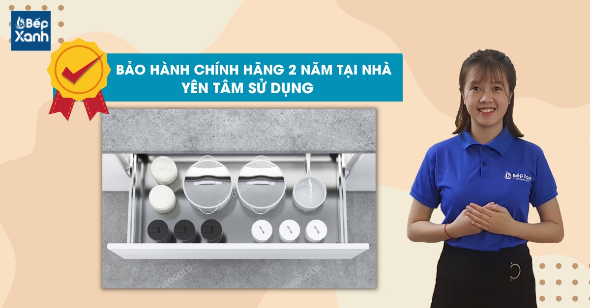 Giá xoong nồi inox EU130600 được bảo hành chính hãng 2 năm tại nhà