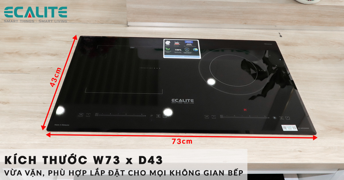 Bếp điện từ EL-MS2999IR có kích thước vừa vặn