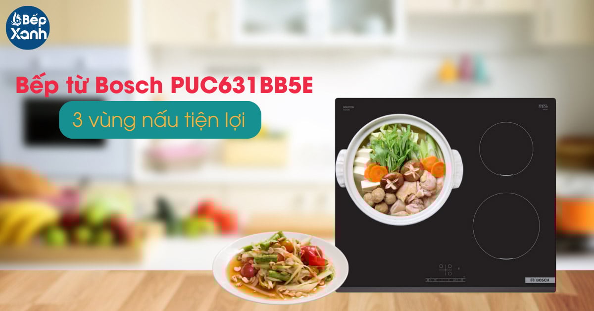 Bếp từ ba vùng nấu lắp âm Bosch HMH.PUC631BB5E