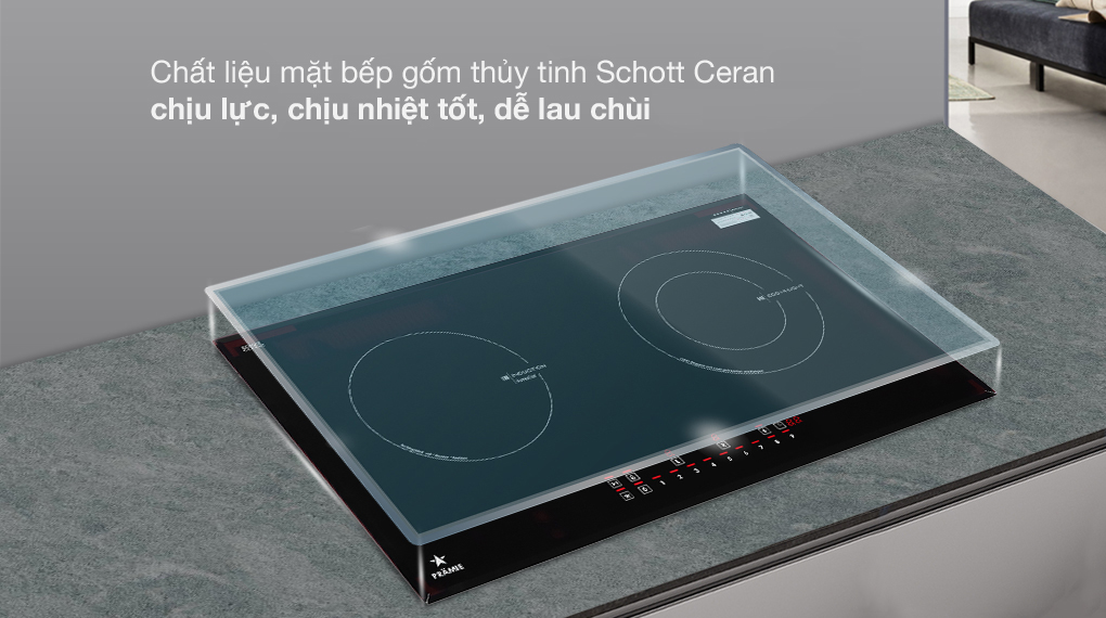 Bếp từ hồng ngoại lắp âm Pramie 2101 - Chất liệu mặt bếp Bếp từ hồng ngoại lắp âm Pramie 2101 - Chất liệu mặt bếp