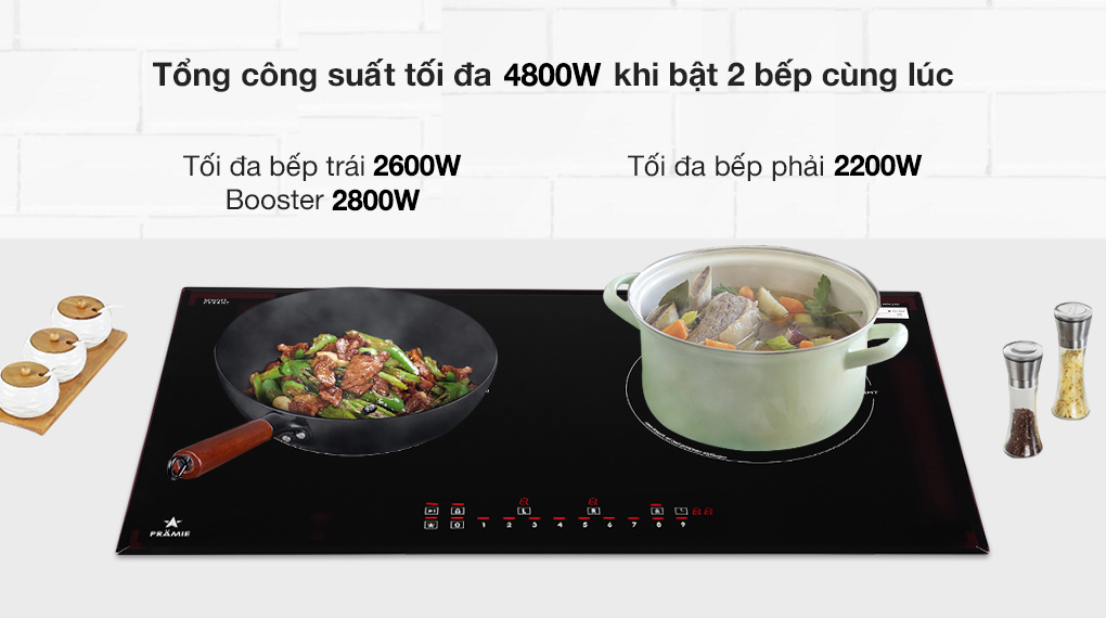 Bếp từ hồng ngoại lắp âm Pramie 2101 - Công suất Bếp từ hồng ngoại lắp âm Pramie 2101 - Công suất