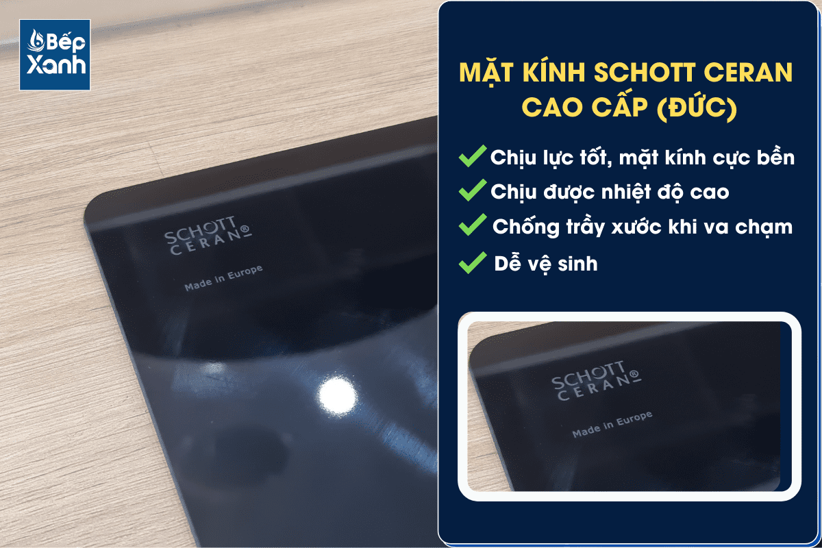 Mặt kính Schott Ceran của Đức