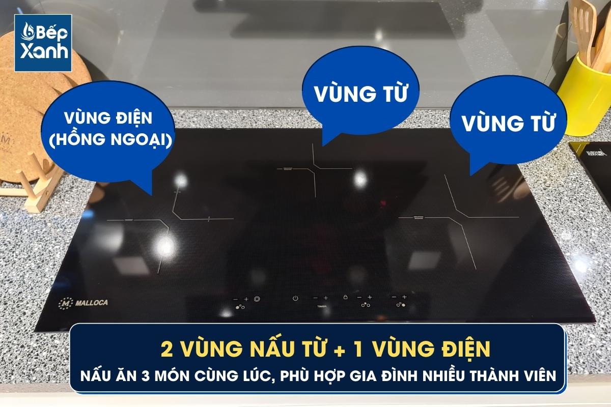 Bếp MH-03IRN có 3 vùng nấu