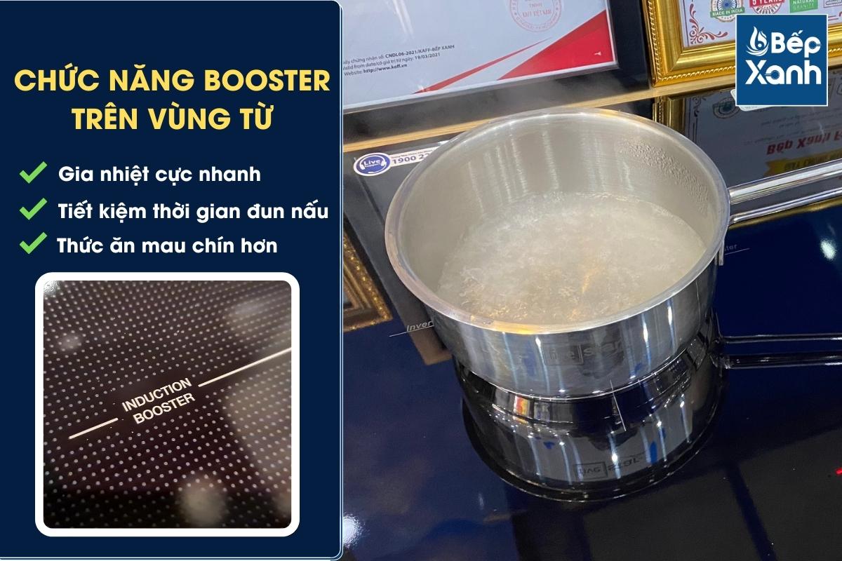 Chức năng Booster giúp nồi nấu mau sôi hơn