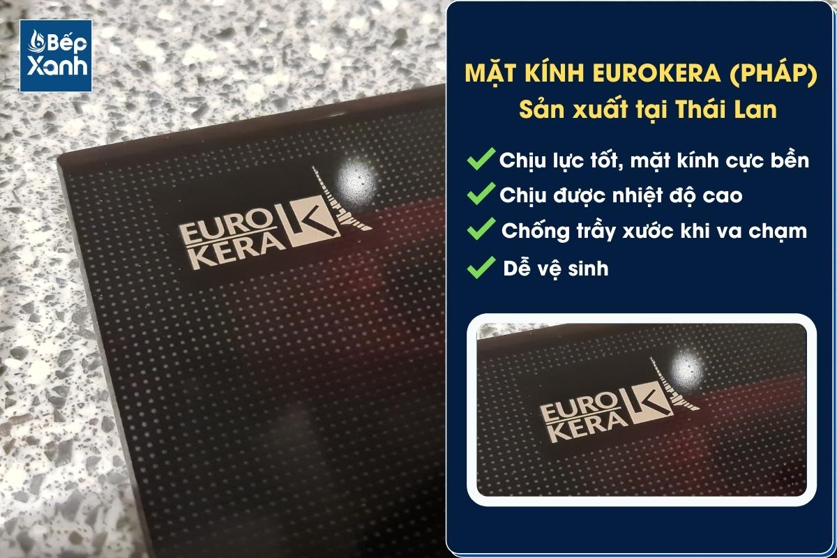 Mặt kính Eurokera chịu nhiệt, chịu lực tốt