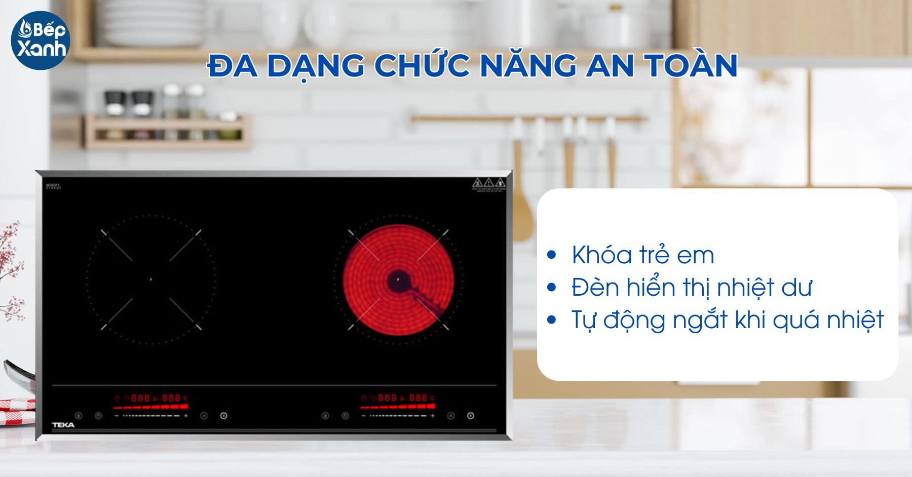 Bếp điện từ HIC 7322S có đa chức năng an toàn